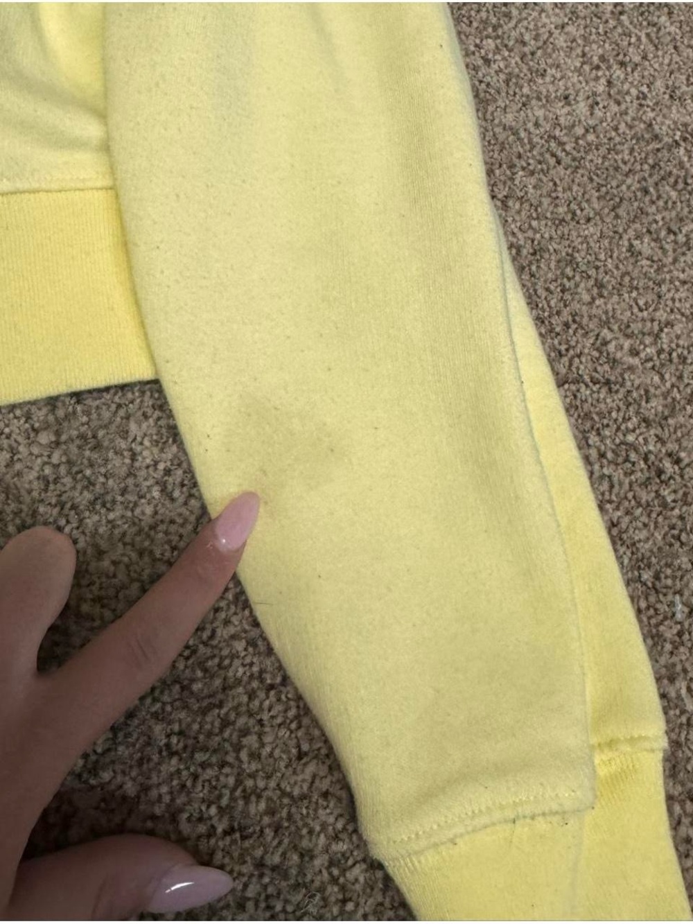 Victoria's Secret PINK Yellow Off-Shoulder Sweatshirt - Picture 4 of 5
